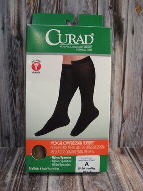 CURAD KNEE HIGH MEDICAL COMPRFESSION HOISERY - BEIGE - SIZE A